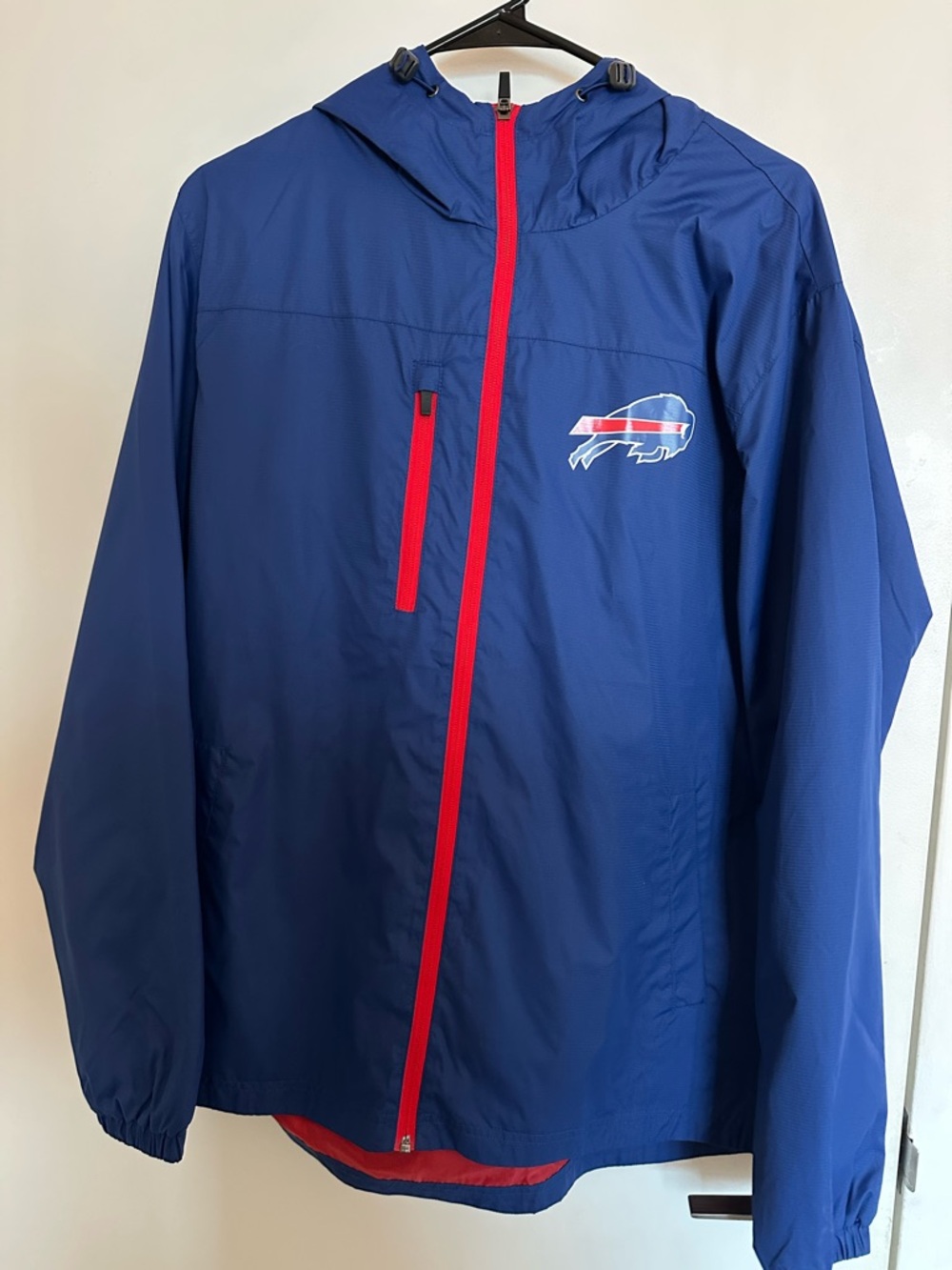 NFL Blue Hooded Jacket with Red Interior and Trim